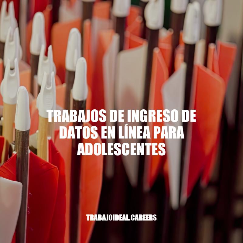 Trabajos de Ingreso de Datos en Línea: Oportunidad para Adolescentes